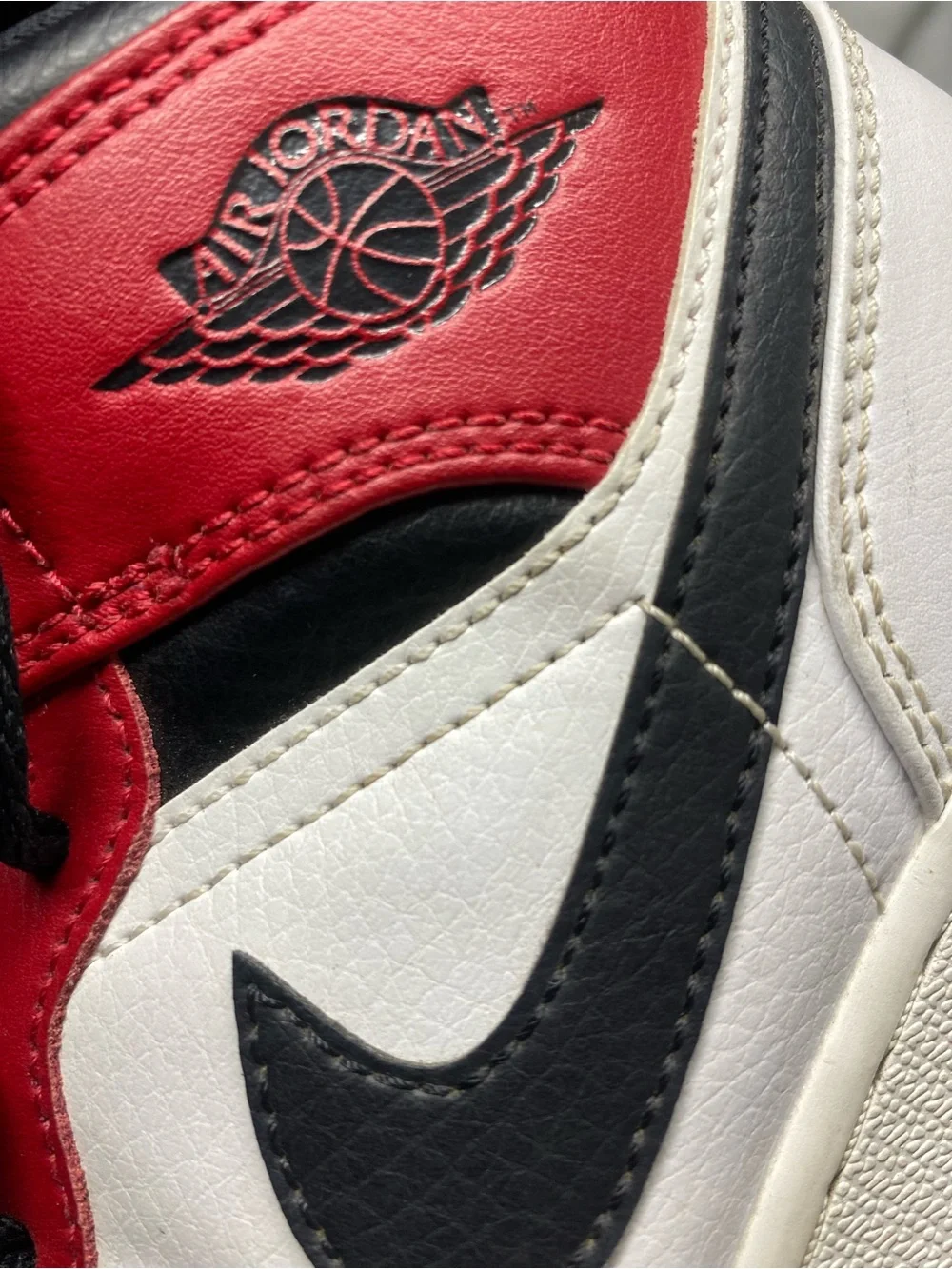 Jordan Mid-Top Sneakers - White, Red, Black